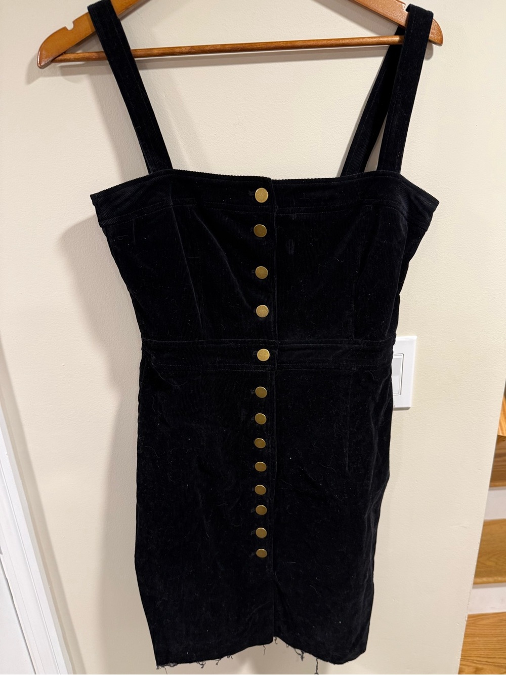 Skylar and Madison Women’s Black Denim Corduroy Button Down Dress SZ M